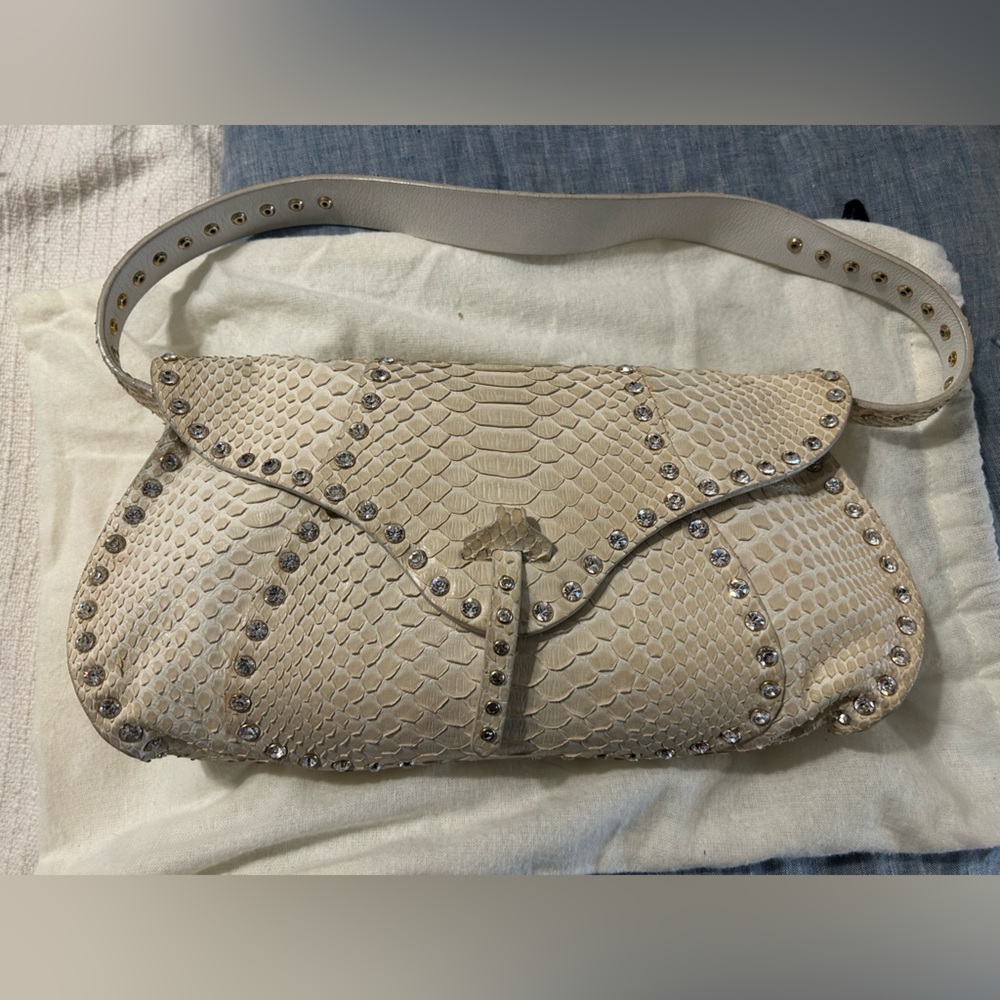 Vintage Celine Poulbot Python and Rhinestone Bag - image 1
